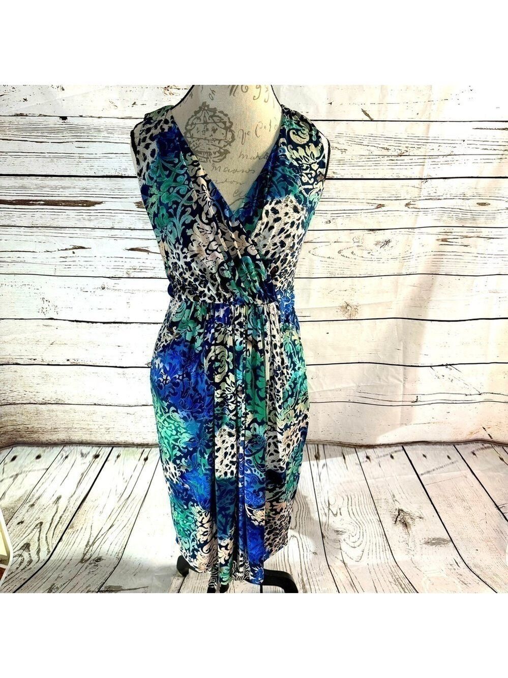 Suzi Chin for Maggy Boutique Floral and Animal Print Dress Size 6